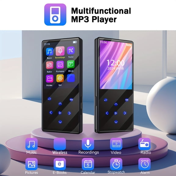 128GB MP3 Player Wireless HiFi Sound MP3 Players with Speakers Support FM Radio Voice Recorder TF Card Digital Music Player