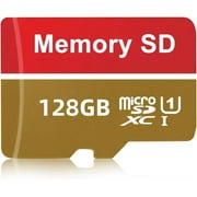 128GB Memory Card TF Card High Quality Class 10,128GB Micro Sd Card TF Card with Adapter, microSDXC U3 Class 10 Memory Card for Nintendo Switch Camera Phone Drone Red/Gold