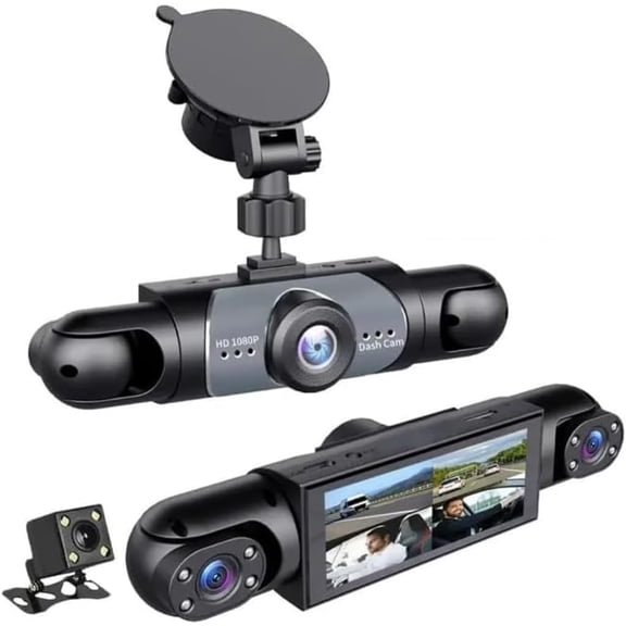 【128GB-New Launch Special】 Saker 4 Channel Dash Cam for Cars, 4K Front & 1080P Interior Rear Side Cameras, 360° Full View System with Night Vision, Parking Mode, Loop Recording (with 128GB SD Card)