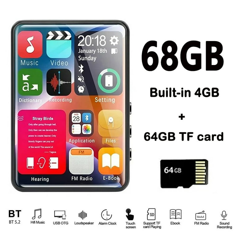 MUSICOZY 128GB Support MP3 Player, 2.4 Inch Touch Screen