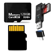 128GB TF Card with USB2.0 Micro SD Card Reader, High Speed Memory Card, UHS-I C10 A1 Memory TF Card for Tablet/Mobile Phone/Camera/Car Audio