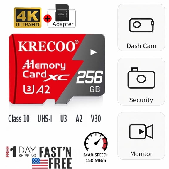 128GB TF Flash Micro SD Memory Card UHS-1 Class 10 U3 4K for Card & Phone & Camera