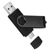 128GB Type C 3.1 USB Flash Drive-2 in 1 Thumb Drive with USB A and Type C Port-Compatible with Mac Pro/Laptops/PC Transfer Data128GB 1PCS Black