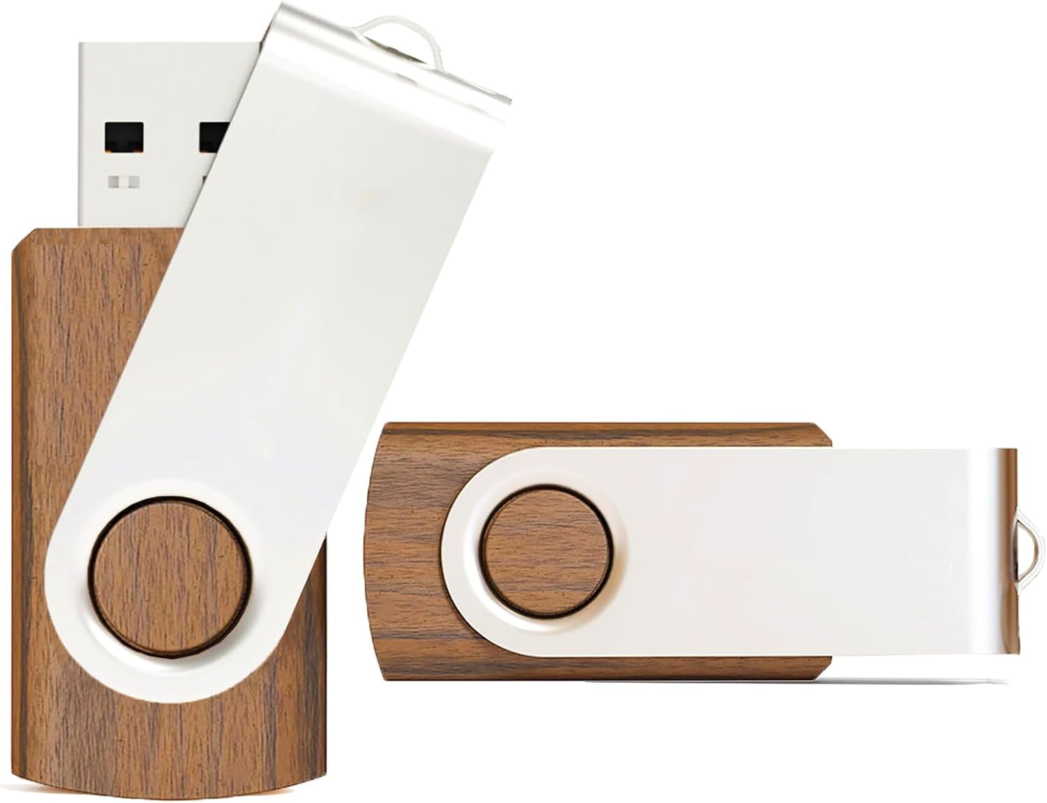 128GB USB Flash Drive 2 Pack Memory Stick Wood USB FLash drive High Speed USB 2.0 Swivel Thumb Drive 2 Pack USB Drive