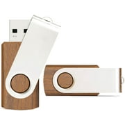 128GB USB Flash Drive 2 Pack Memory Stick Wood USB FLash drive High Speed USB 2.0 Swivel Thumb Drive 2 Pack USB Drive