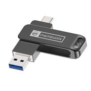 128GB USB Flash Drive, memzuoix Portable USB 3.2 Type-C Thumb Drive, Photo and Video Backup, 2 in1 External Memory Stick for PC/Laptop, Jump Drive for iPhone, OTG Android Phone, PC, Black