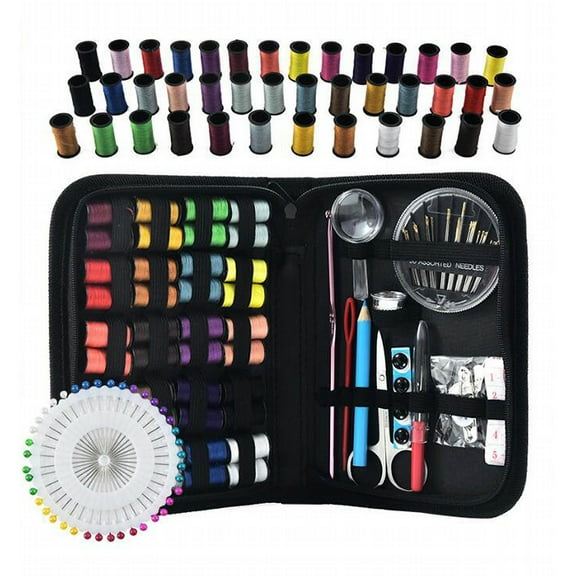 128PCS Sewing Kit Basic,MINzYI Needle and Thread Kit with Sewing Supplies and Accessories for Adults,Kids,Beginner,Home,Travel,Emergency Including Scissors,Measure Tape,Needle Threader and More(1Set)