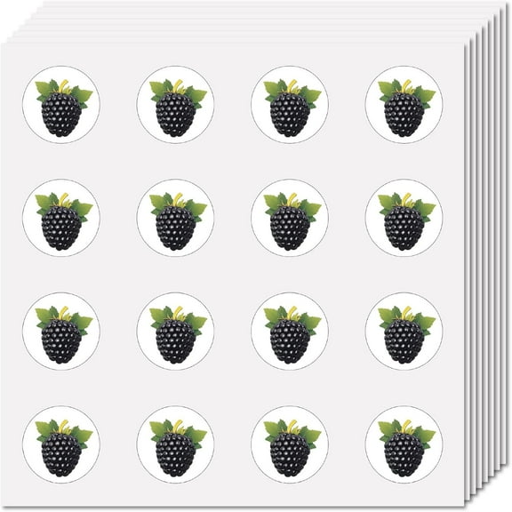 128Pcs 8 Sheets Small BlackBerry Stickers Fruit Cartoon Stickers 1 Inch Mini Self-Adhesive Waterproof Teacher Reward Decal Bulk for Scrapbooking Envelopes Water Bottle Laptop Helmet Planner