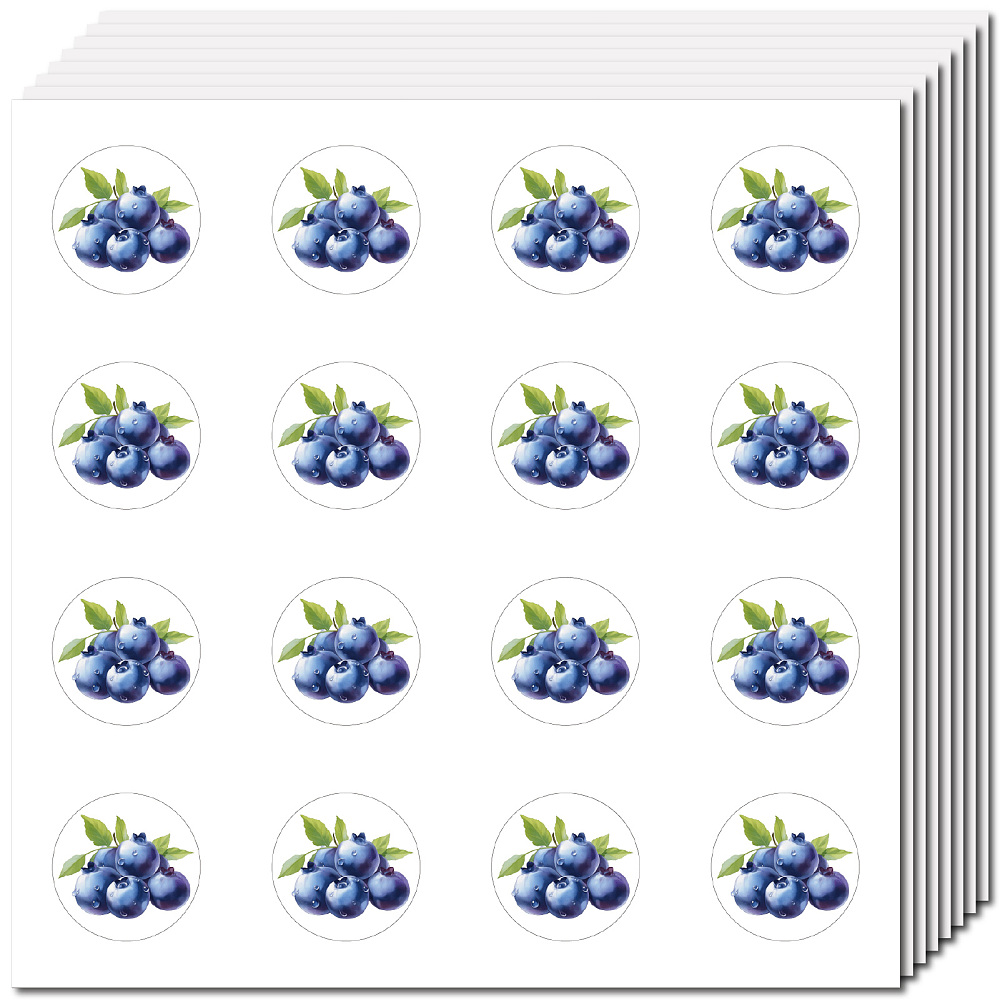 128Pcs Blue Berry Stickers Mini Round Sticker Dots 1 Inch Small Self ...