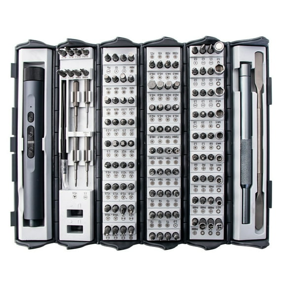 128Pcs Cordless Electric Screwdriver Set Rechargeable Compact Design With LED Light For Home Repair And Craft Projects