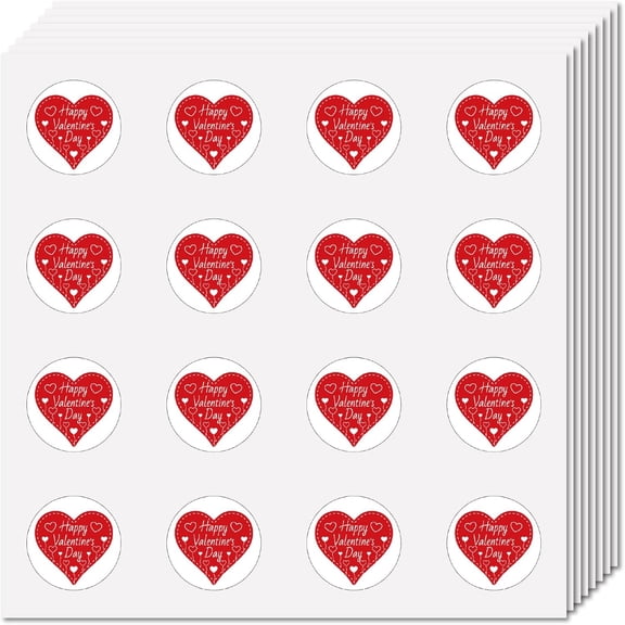 128Pcs Happy Valentine's Day Stickers Planner Decal Sticker Self-Adhesive Bulk Small Red Heart Stickers for Scrapbook Art Craft Students Classroom Water Bottle Lover Gifts 2.5x2.5cm 1 Set