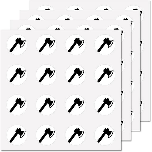 128Pcs Hatchet Stickers Tool Helmet Sticker Decal Self-Adhesive Waterproof Sticker Round Award Decals Bulk Stickers for Scrapbook Water Bottles Laptop Luggage Cup Skateboard 2.5cm