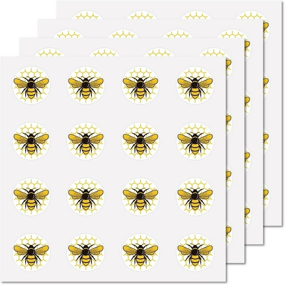 128Pcs Honey Bee Stickers Insect Decal Self-Adhesive Waterproof Sticker Plastic Round Bulk Cartoon Planner Stickers for Water Bottles Laptop Luggage Cup Computer Diary 2.5x2.5cmMixed Color