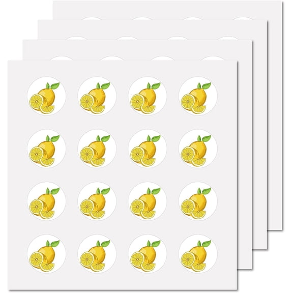 128Pcs Lemon Planner Stickers Fruit Vinyl Decal Self-Adhesive Waterproof Sticker Round Bulk Yellow Stickers for Water Bottles Laptop Luggage Cup Computer Mobile Phone Skateboard 2.5x2.5cm Colorful