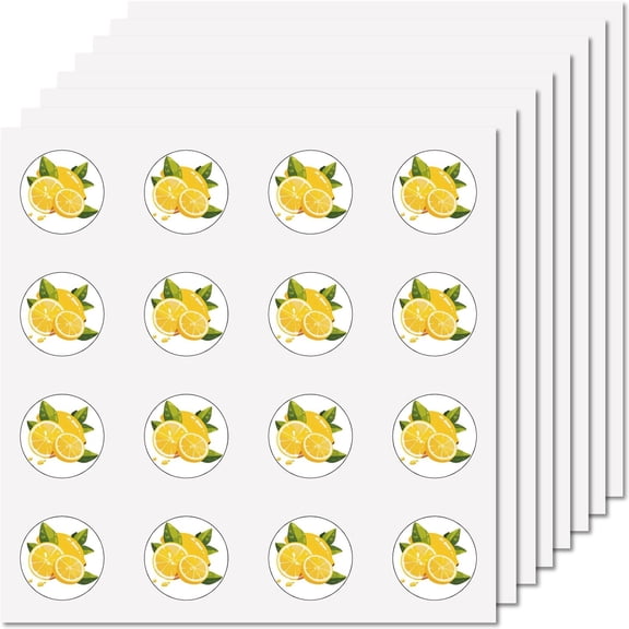 128Pcs Lemon Planner Stickers Fruits Helmet Sticker Decals Self-Adhesive Waterproof Sticker Round Dot Cartoon Decal Bulk Stickers for Scrapbooking Calendar Water Bottles Laptop Cup 2.5cm DIY