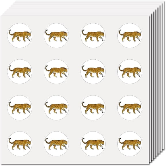128Pcs Leopard Stickers Cheetah Decal Bulk Animal Sticker for Scrapbooking Self-Adhesive Waterproof Small Stickers for Art Craft Students Planner Classroom Water Bottle 2.5x2.5cm