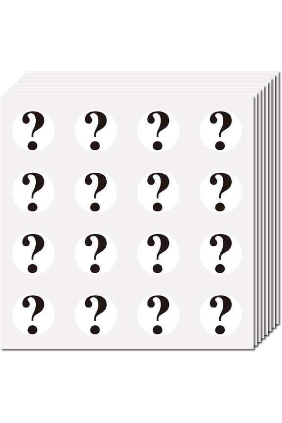 128Pcs Question Mark Stickers for Scrapbooking Plastic Decal Self-Adhesive Waterproof Sticker Round Bulk Symbol Stickers Perfect