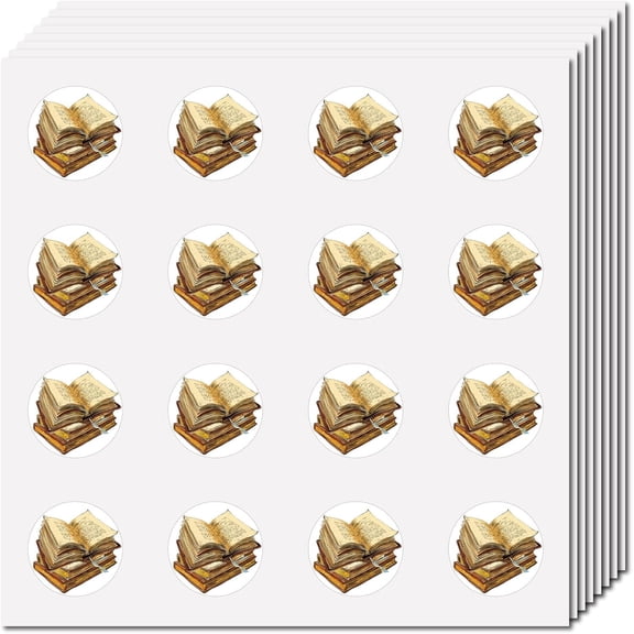 128Pcs Reading Stickers Decal Read Across America Day Sticker for DIY Scrapbooking Self-Adhesive Round Dot Book Stickers Gifts for DIY Rewarding Notebook Calendar Decoration 2.5x2.5cm