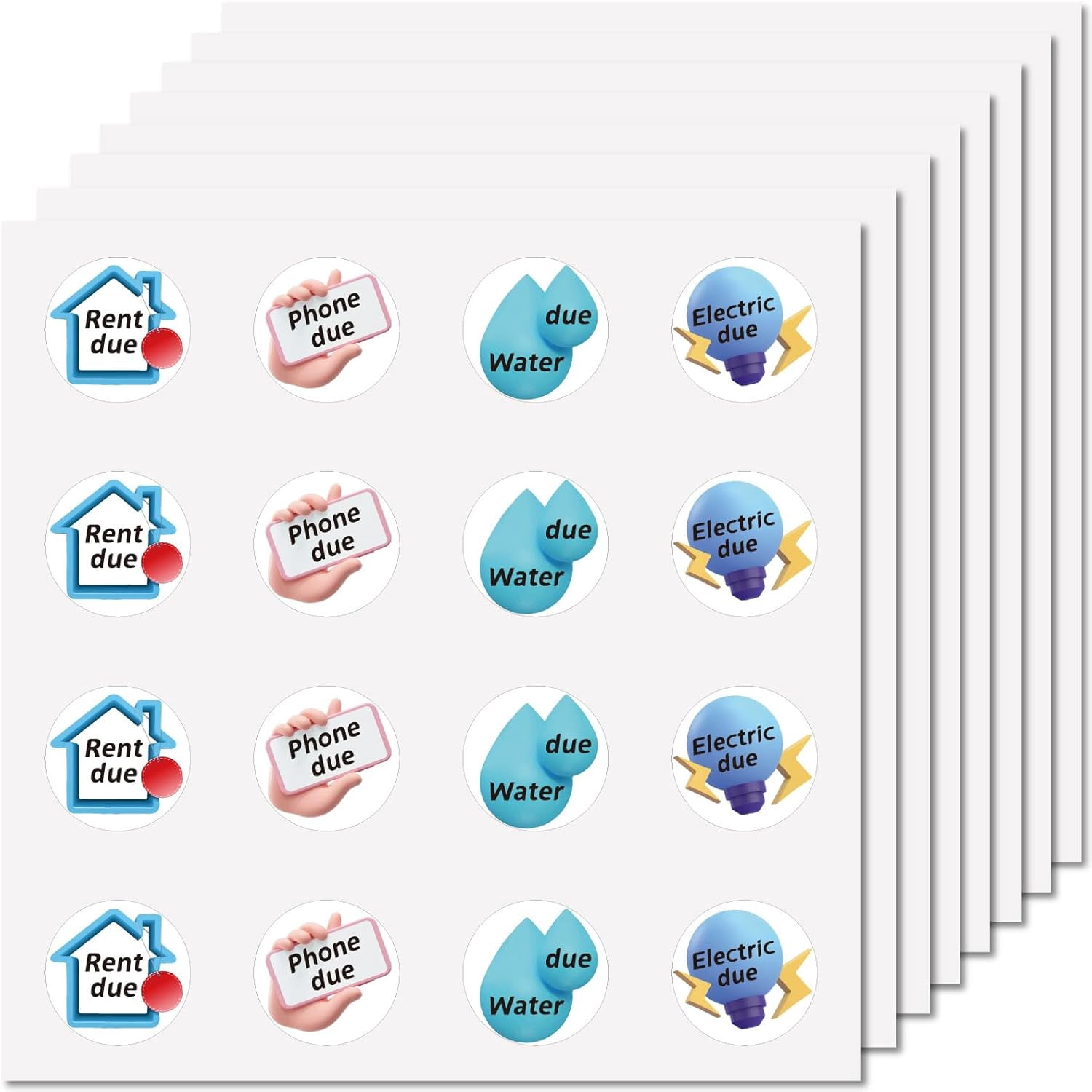 128Pcs Remind Stickers Labels Vinyl Decal Self-Adhesive Waterproof ...