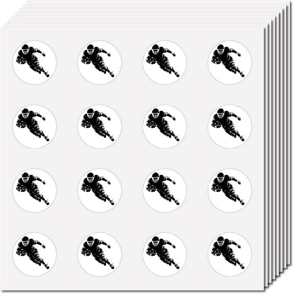 128Pcs Rugby Sportman Stickers Planner Stickers Waterproof Circle Vinyl Decals Decor for Packaging Bags Phone Water Bottle Laptop Scrapbook Refrigerator Marking Sticky Dot Tags 0.98In