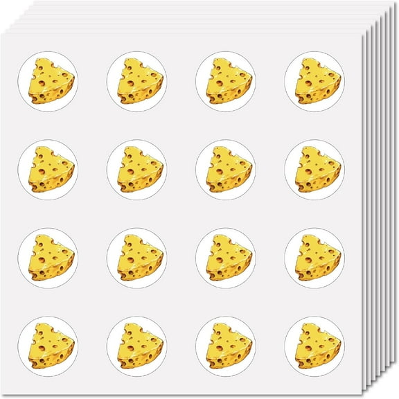 128Pcs Small Cheese Stickers Teacher Reward Sticker 2.5cm Vinyl Plastic Waterproof Self-Adhesive Round Dot Food Labels