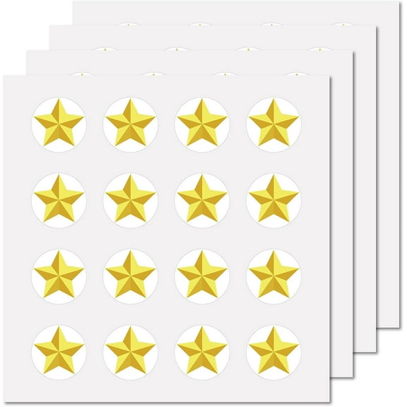 128Pcs Star Planner Stickers Gold Vinyl Decal Self-Adhesive Waterproof Sticker Small Pentagram Round Bulk Stickers for Calendar Students Planner Reward Behavior Teacher Supplies 2.5x2.5cm colorful