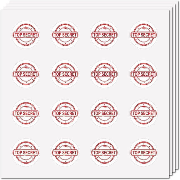 128Pcs Top Secret Stickers Decal Self-Adhesive Waterproof Sticker Round Decals Bulk Stickers for Scrapbooking Water Bottles Laptop Luggage Cup Computer Diary Skateboard Red 2.5x2.5cm