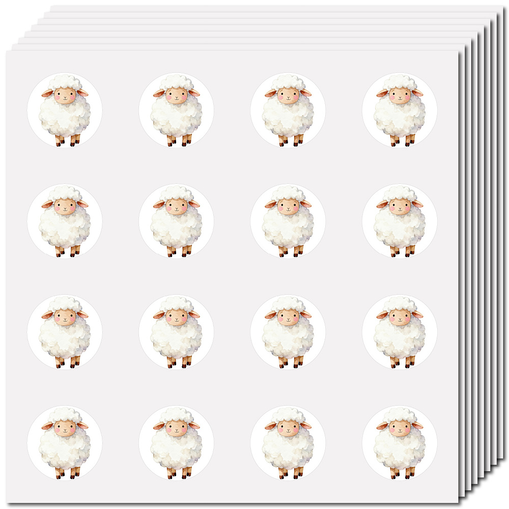 128Pcs White Sheep Stickers Decal Animal Sticker Scrapbooking Self ...