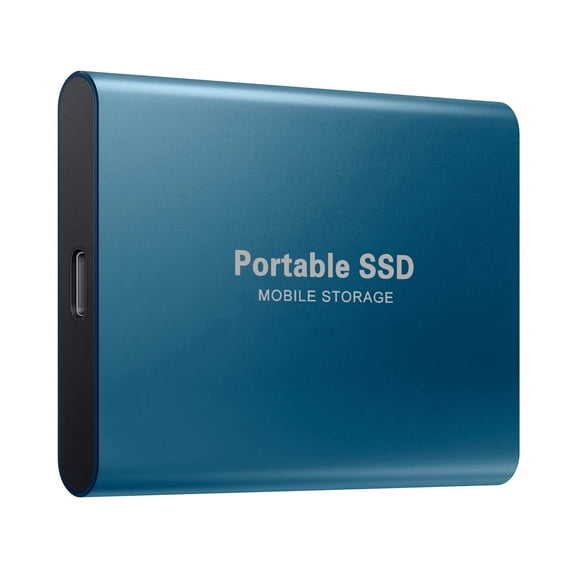 128TB Portable External SSD Hard Drive in Blue USB 3.1 High-Speed Storage, Lightweight Aluminum Design for Creators, Students & Professionals