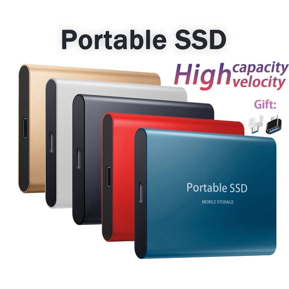 128TB Portable External SSD USB 3.1 Hard Drive Up to, Compatible with PC, Lightweight Aluminum Design for Creators, Students & Professionals