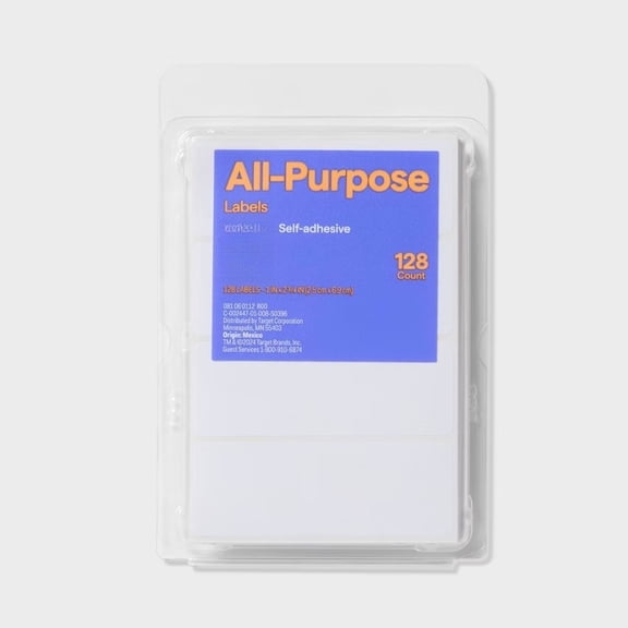 128ct White Rectangular Labels, 1 x 2.75 Inch, Self Adhesive Blank Sticker Labels for Daily Classification Use