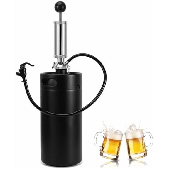 128oz Beer Growler Tap System & New 4 Inch Beer Keg TapStainless 3.6L Mini Keg Growler Draft Beer Dispenser for Home Brewing Party Picnic$$Home Decor, Kitchen, & Other