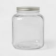 thumbnail image 1 of 128oz Glass Jar with Metal Lid: Clear Glass Food Storage Container, Stainless Steel Lid, Hand Wash, 1 of 3
