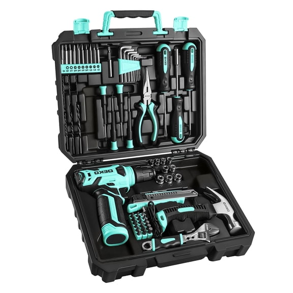 128pcs 8V Cordless Drill Power Tool Set 800r/min Electric Driver Multi Tool Kit Portable Toolbox Household Tools for Home Garden Office Maintenance Valentine's Day Gift for Women