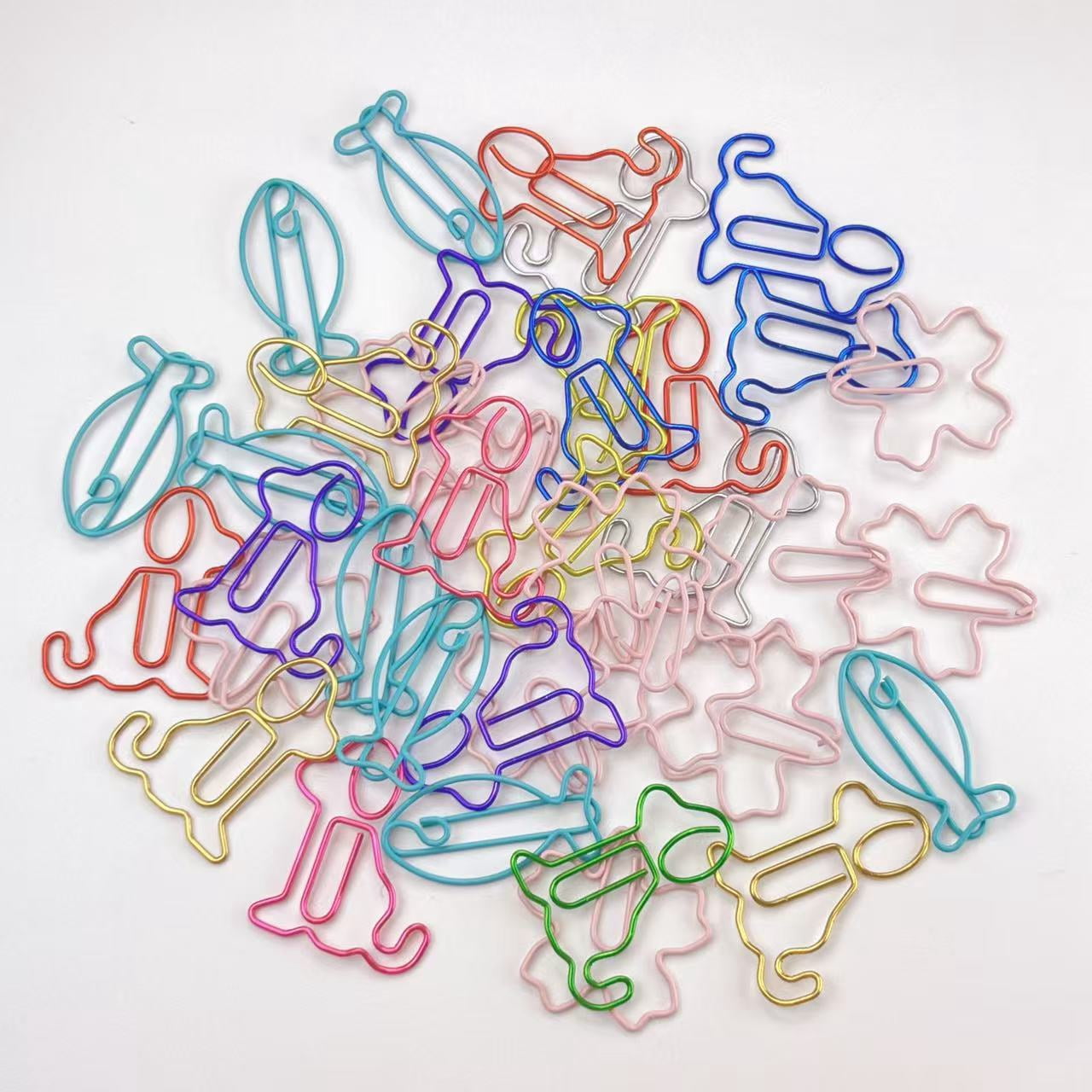 128pcs High-quality Cute Animal Paper Clips with Metal Coating - Office Supplies, Paper Clips, Folders, Bookmark Clips, Multi-color, Metal Paper Clips for Office Supplies, Stationery Essentials