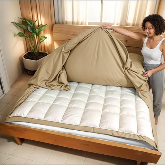 128x120 Duvet Cover Set 3 Sided Zipper Duvet Cover Oversized King Plus - Microfiber Set with 3 Sided Zipper Close, 3 PCS Duvet Cover & 2 Pillow Cases(20'X40) Beige