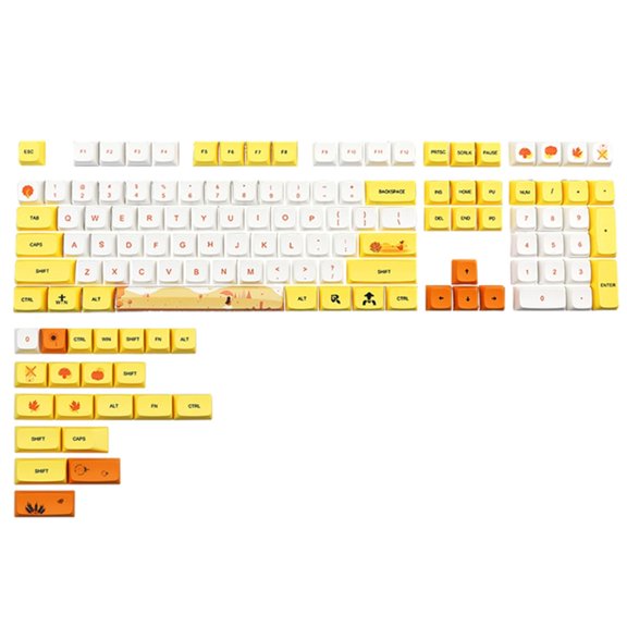 129 Key PBT Keycap XDA Profile Key Complete Set Of Autumn Rhyme Dye Sublimation for Mechanical Keyboards