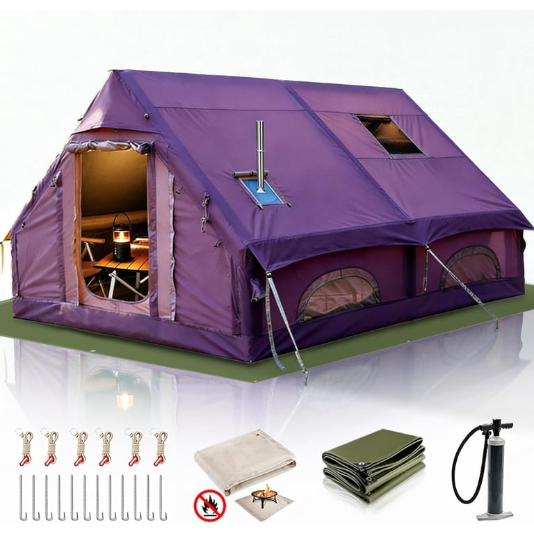 Senleeto Inflatable Tent, 8-10 People, 129 ft¬≤, Easy Setup, Hand