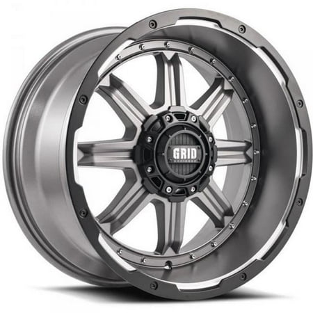 12955A11 20 in. Dia. x 9 in. GD10 -12 mm Offset, 5 x 150 mm Wheel with Black Lip, Matte Anthracite