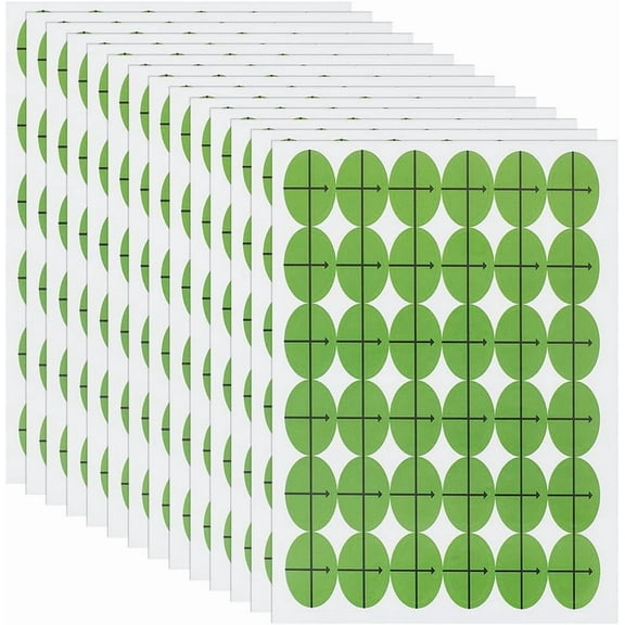 1296 Pcs Green Embroidery Target Stickers 3/4x1/2 Inch Oval Machine Embroidery Placement Sticker for Sewing Layout Planners Scrapbooking Fabrics (36 Sheets 36 Pcs/Sheet) Green