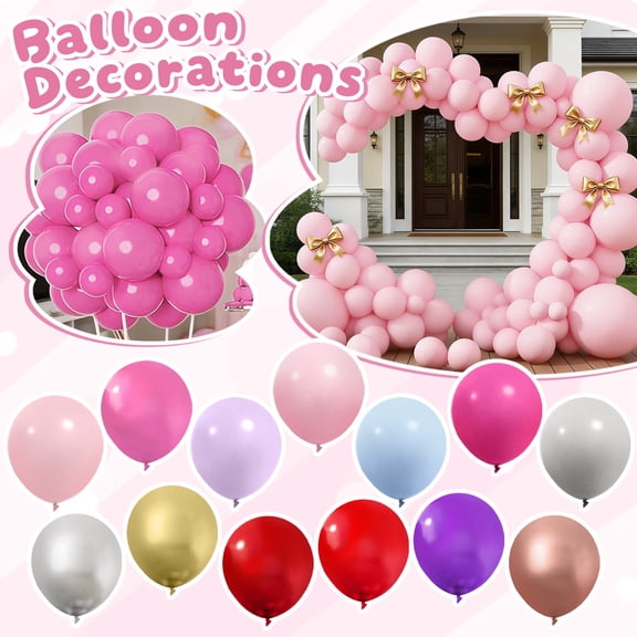 129PCS Party Balloon - Arch Decorations for Birthdays, Weddings, Baby Showers,Balloons for Valentine's Day Birthday Baby Shower Gender Reveal Wedding Party Decoration