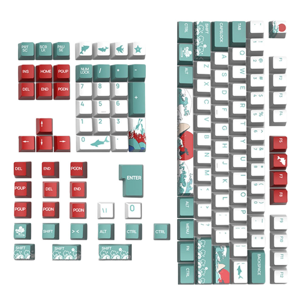129Pcs Themed Keyboard Keycaps Replacement Keycaps Gaming Mechanical