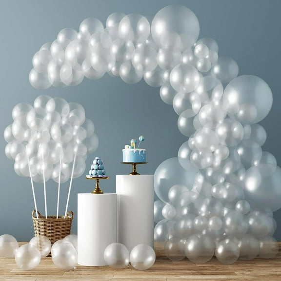129pcs Clear Balloons Different Sizes 18 12 10 5 Inches for Garland Arch, Transparent Balloon for Birthday Baby Shower Wedding Party Decoration