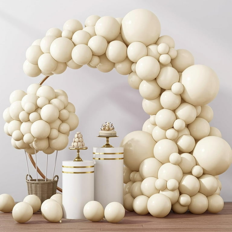 129pcs Ivory white Balloons Different Sizes 18 12 10 5 Inch Latex