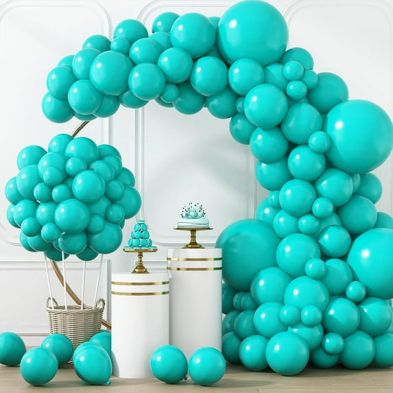 129pcs Teal Blue Balloons Different Sizes 18 12 10 5 Inch Latex Turquoise Teal Balloon Garland Arch for Party Decoration Birthday Wedding Engagements Anniversary Baby Shower Party Supplies