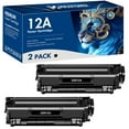 thumbnail image 1 of 12A Toner Cartridges Compatible for HP 12A Q2612A 1012 LaserJet 1012 1018 1020 1022 1010 1015 3015 3020 3030 3050 3050Z 3052 3055 M1005 M1319 MFP Printer Ink, 2 Pack Q2612D, 1 of 6
