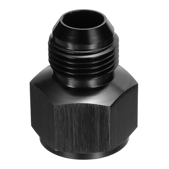 12AN-10AN Female to Male Fuel Fitting, Fit 3/4" & 5/8" Hole 1.65" Length Aluminum Straight Union Coupler Connector Fuel Hose Adapter for Automotive, Black
