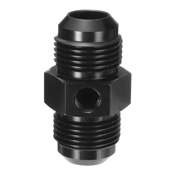 12AN-12AN Male Fuel Fitting, Fit 3/4" Hole 2.32" Length Aluminum Straight Male Union Coupler Connector Fuel Hose Adapter for Automotive, Black
