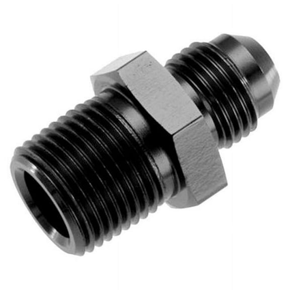 12AN to 08 NPT Straight Male Adapter - Black
