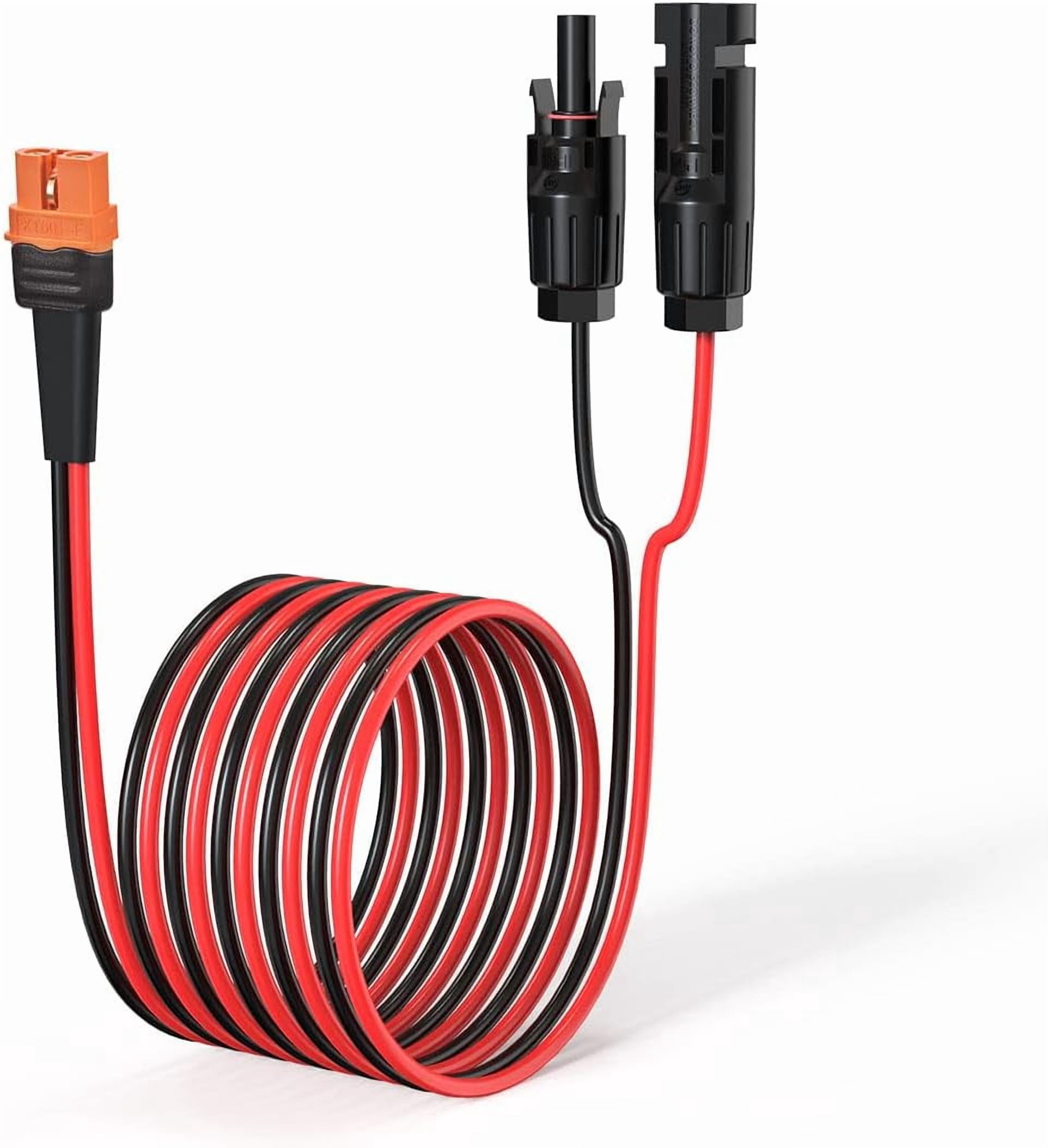 12AWG 10FT Solar to XT60i Cable 2 10 25 35 50 75 100FT Solar Connector to XT60i Adapter Cable for Portable Power Station (10FT)